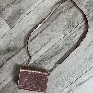 Kate Spade Rose Gold Glitter Crossbody Purse